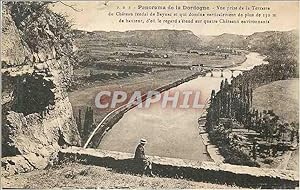 Seller image for Carte Postale Ancienne Panorama de la Dordogne vue prise de la Terrasse du Chteau fodal for sale by CPAPHIL