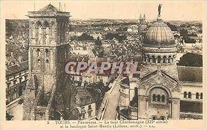 Imagen del vendedor de Carte Postale Ancienne Tours Panorama La Tour Charlemagne (XIIe Siecle) et la Basilique Saint Martin a la venta por CPAPHIL