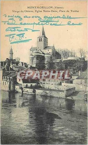 Carte Postale Ancienne Montmorillon (vienne) vierge du château église notre dame place du terrier