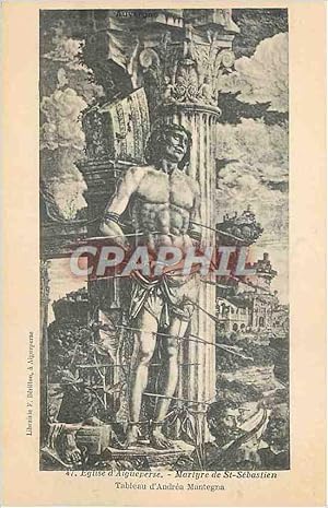 Seller image for Carte Postale Ancienne Eglise d'Aigueperse Martyre de St Sebastien Tableau d'Andrea Mantegna for sale by CPAPHIL