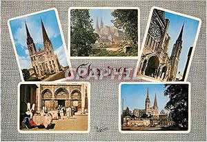 Imagen del vendedor de Carte Postale Moderne Chartres La Cathdrale (XIIe Siecle) La Faade panorama Le Croisillon nord et la Fleche Gothique a la venta por CPAPHIL