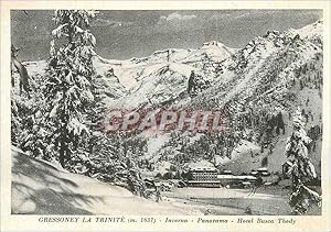 Carte Postale Moderne Gressoney La Trinite (m 1637) Inverno Panorama Hôtel Busca Thedy