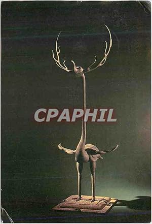 Bild des Verkufers fr Carte Postale Moderne From the Tomb of Zenghoun Bronze Crane with a Deer Antler the Early Warring States Period zum Verkauf von CPAPHIL