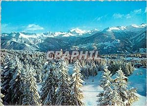 Carte Postale Moderne vue sur les Alpes de Crans Montana (alt 1500 m)