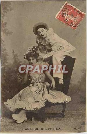 Carte Postale Ancienne Jane Breuil et Rex