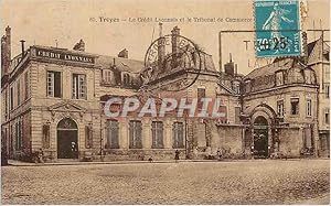 Seller image for Carte Postale Ancienne Troyes Le Credit Lyonnais et le Tribunal de Commerce for sale by CPAPHIL