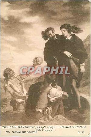 Imagen del vendedor de Carte Postale Ancienne Musee du Louvre Delacroix (Eugene) Hamlet et Horatio a la venta por CPAPHIL