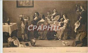 Bild des Verkufers fr Carte Postale Ancienne Musee de Bruxelles Teniers (David) Les Cinq Sens zum Verkauf von CPAPHIL
