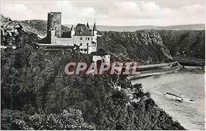 Carte Postale Moderne Burg Katz am Rhein mit Loreley