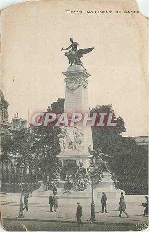 Carte Postale Ancienne Paris Monument de la Gambetta