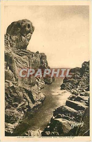 Carte Postale Ancienne île de Brehat Le Gouffre par Temps Calme