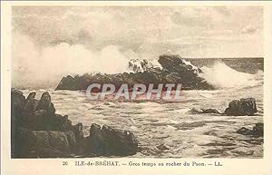 Seller image for Carte Postale Ancienne le de Brehat Gros Temps au Rocher du Paon for sale by CPAPHIL