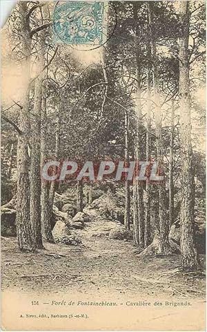 Carte Postale Ancienne forêt de Fontainebleau Cavaliere des Brigands