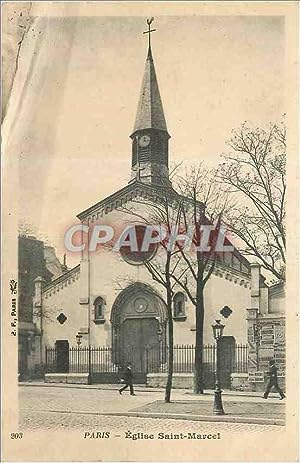 Carte Postale Ancienne Paris Eglise Saint Marcel