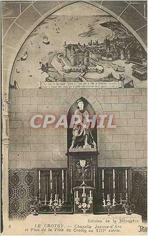 Bild des Verkufers fr Carte Postale Ancienne Le Crotoy Chapelle Jeanne d'Arc et Plan de la Ville du Crotoy au XIIIe Siecle zum Verkauf von CPAPHIL