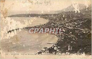 Carte Postale Ancienne Menton vue sur Menton Le Cap Martin et la Tete de Chien