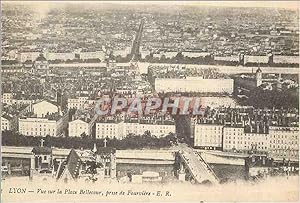Carte Postale Ancienne Lyon vue sur la Place Bellecour prise de Fourviere