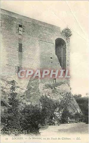 Carte Postale Ancienne Loches Le Martelet vu des Fosses du Château