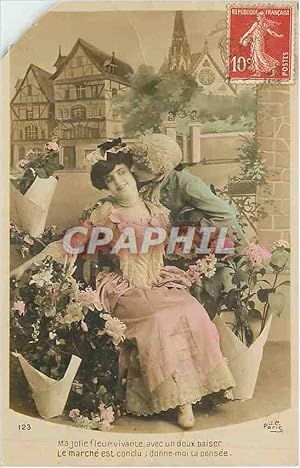 Seller image for Carte Postale Ancienne Ma Jolie Fleur vivante avec un Doux Baiser for sale by CPAPHIL