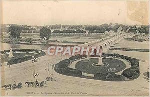 Seller image for Carte Postale Ancienne Tours Le Square Descartes et le Pont de Pierre for sale by CPAPHIL