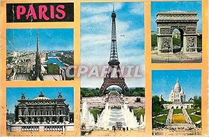 Seller image for Carte Postale Moderne Paris La Seine vue des toits de Notre Dame L'Opera La Tour Eiffel L'Arc de Triomphe de l'Etole Le Sacre Coeur for sale by CPAPHIL