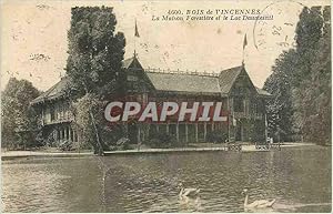 Carte Postale Ancienne Bois de Vincennes La Maison Forestiere et le Lac Daumesnil Cygnes