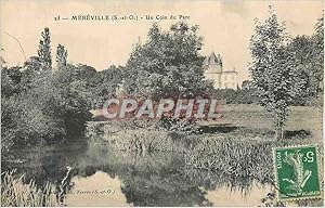 Carte Postale Ancienne Mereville (S et O) Un Coin du Parc