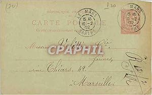 Entier Postal 10c Mouchon Le Mans 1902 pour Marseille (n°143 en bas)