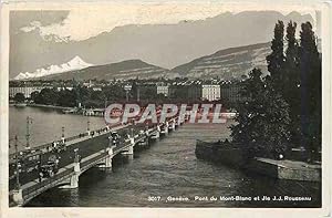 Carte Postale Moderne Geneve Pont du Mont Blanc et Jle JJ Rousseau