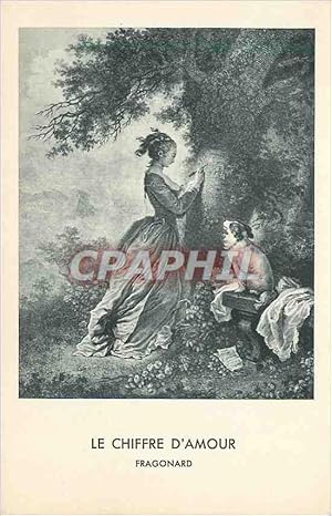 Bild des Verkufers fr Carte Postale Ancienne Le Chiffre d'Amour Fragonard zum Verkauf von CPAPHIL