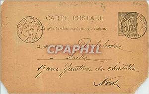 Imagen del vendedor de Entier postal 10 c Sage cahcet Gare de Troyes 1891 pour Lille a la venta por CPAPHIL
