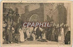 Carte Postale Ancienne Mystere de la Passion a Annecy Entrée de Jejus a Jerusalem Christ