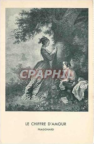 Bild des Verkufers fr Carte Postale Ancienne Le Chiffre d'Amour Fragonard zum Verkauf von CPAPHIL