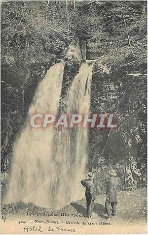 Carte Postale Ancienne Eaux Bonnes Les Pyrenees Illustrees Cascade du Gros Hetre