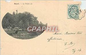 Carte Postale Ancienne Bayel La Prairie Vaches