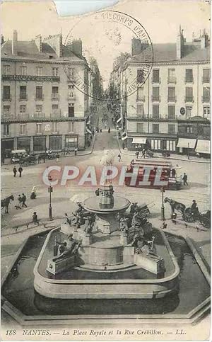 Bild des Verkufers fr Carte Postale Ancienne Nantes La Place Royale et la Rue Crebillon Tramway zum Verkauf von CPAPHIL