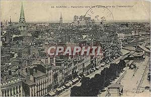 Carte Postale Ancienne Nantes Panorama vers les Eglises pris du Transbordeur