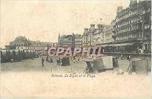 Carte Postale Ancienne Ostende la Digue et la Plage