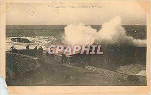 Carte Postale Ancienne Biarritz Vagues a la Digue de la Vierge