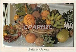 Carte Postale Moderne Fruits de Guyane Bananes cocos ananas et caramboles