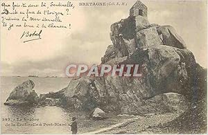 Carte Postale Ancienne Bretagne (Coli E H) Le Rocher de la Sentinelle a Port Blanc Botrel