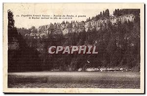 Bild des Verkufers fr Carte Postale Ancienne Frontiere Franco suisse Bassin du Doubs a gauche le rocher imitant la tete de Calvin zum Verkauf von CPAPHIL