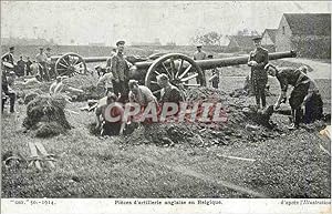 Carte Postale Ancienne Pieces d'artillerie Anglaise en Belgique d'apres l'Illustration Militaria