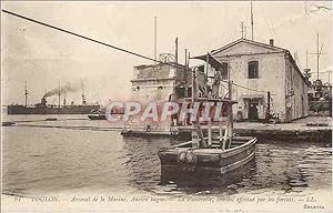Carte Postale Ancienne Toulon Arsenal de la Marine Ancien bague La Passerelle travail effectue pa...