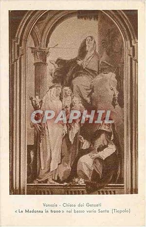 Image du vendeur pour Carte Postale Ancienne Venezia Chiesa dei Gesuati La Madonna in trono nel basso varie Sante (Tiepolo) mis en vente par CPAPHIL