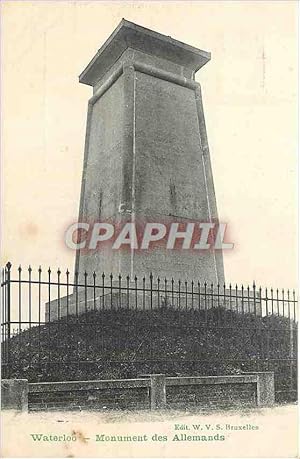 Carte Postale Ancienne Waterloo Monument des Allemands Militaria