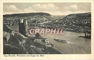 Carte Postale Ancienne Burg Ehrenfels Mauseturm und Bingen am Rhein