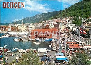 Carte Postale Moderne Bergen View of the Harbour and the Market Place