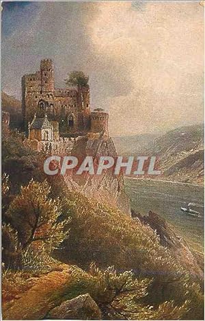 Carte Postale Ancienne Burg Rheinstein em Kleinod aus Deutscher