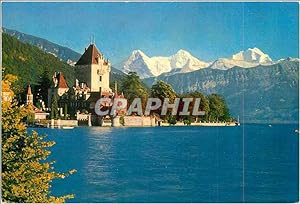 Seller image for Carte Postale Moderne Eiger Monch Jungfrau Schloss Oberhofen am Thunersee for sale by CPAPHIL